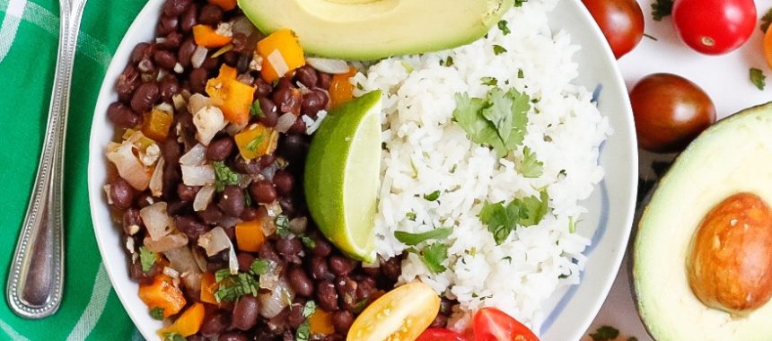 Zesty Black Beans and Cilantro Lime Rice