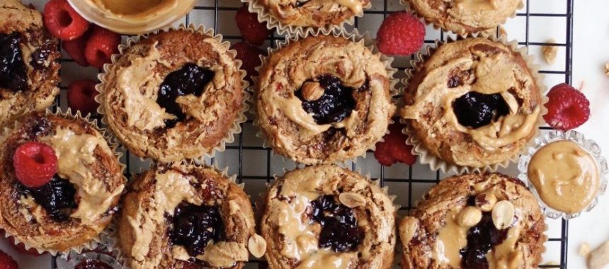 Peanut Butter and Jelly Muffins with Protein