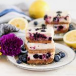 Blueberry Lemon Cheesecake Bars {vegan}
